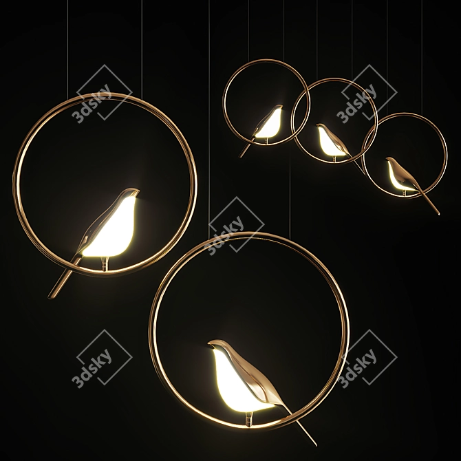 Enchanted Flight Pendant Lamp 3D model image 1