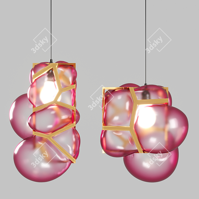 Elegant Bound Glass Pendant 3D model image 1