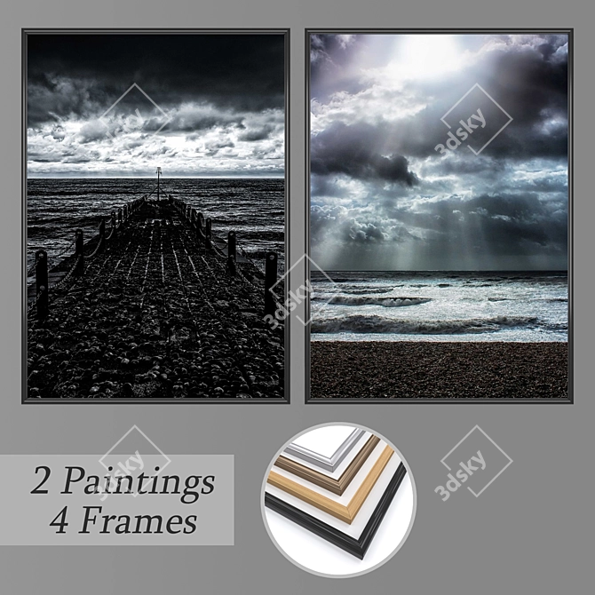  Elegant Wall Art Set with Multiple Frame Options 3D model image 1