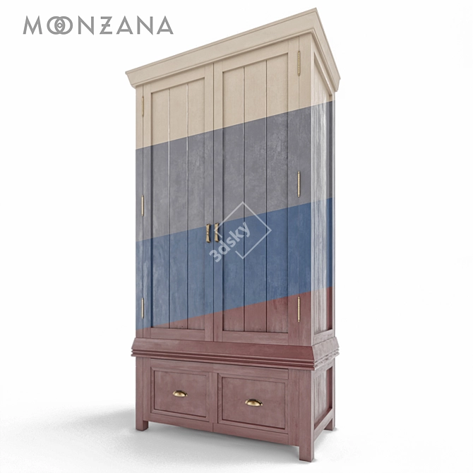 Elegant Century Wardrobe 3D model image 1