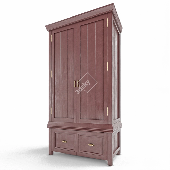 Elegant Century Wardrobe 3D model image 2