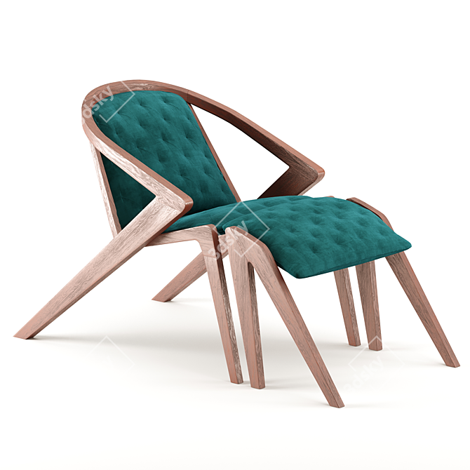 Sleek Lounge Seat 3D model image 3