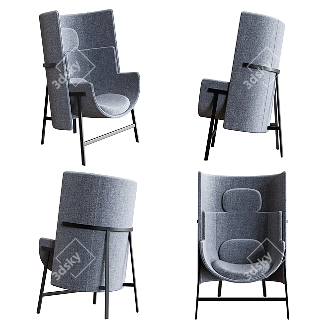 Stellar Works Kite Collection: Highback & Lounge Chairs 3D model image 2