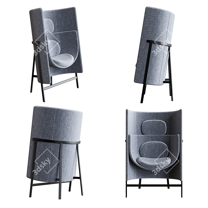 Stellar Works Kite Collection: Highback & Lounge Chairs 3D model image 3