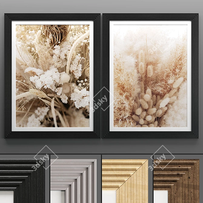 Modern Dual Color Art Frames 3D model image 1