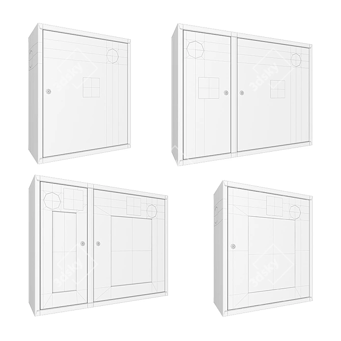 Pulse Fire Cabinet Set 3D model image 2