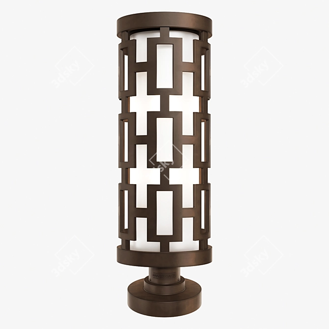 Elegant River Oaks Outdoor Post Light 3D model image 1