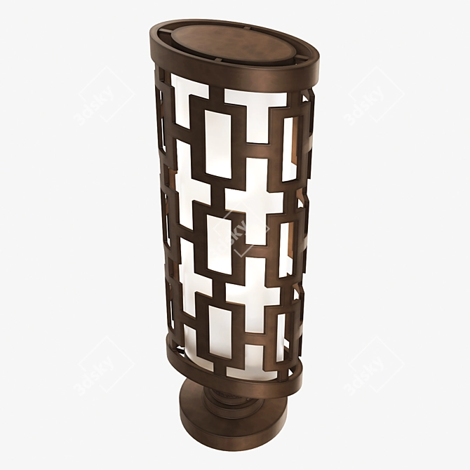 Elegant River Oaks Outdoor Post Light 3D model image 2