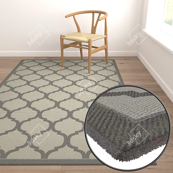 Title: Premium Carpet Set - High-Quality Textures! 3D model image 5