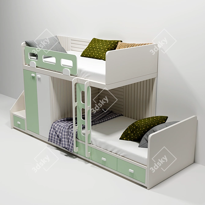Custom-made Children's Bunk Bed 3D model image 2
