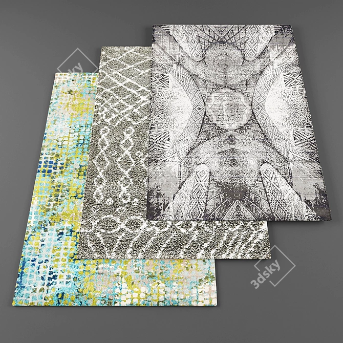 High Resolution Rugs Bundle - 10 Textures 3D model image 1