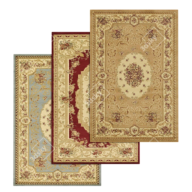 Luxury Carpet Set: High-Quality Textures 3D model image 1