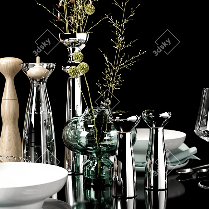 Stylish Kitchen Decor Set 3D model image 2