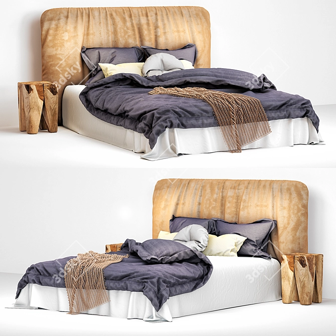 Modern Sleep Haven: Sleek and Stylish Bed 3D model image 1