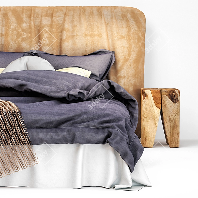 Modern Sleep Haven: Sleek and Stylish Bed 3D model image 2