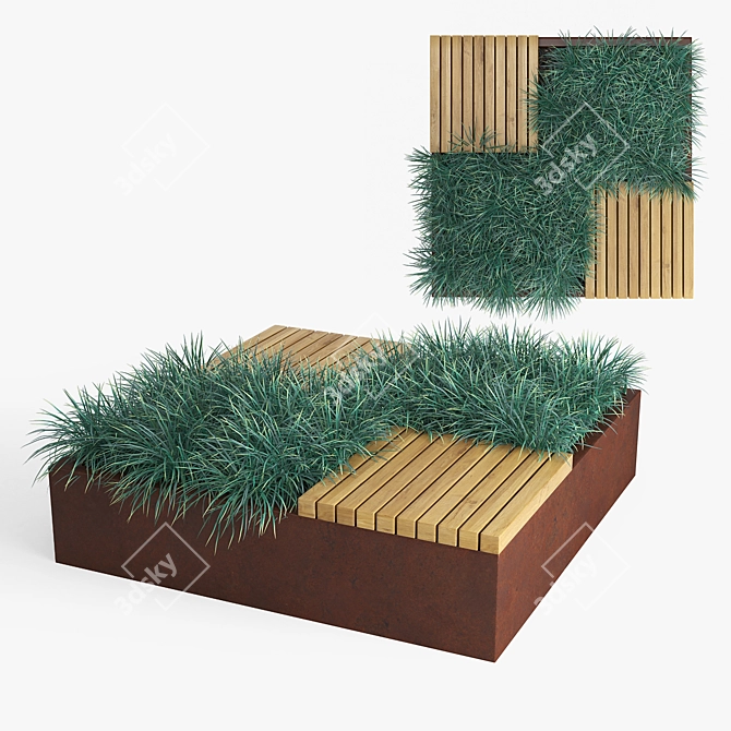 Blooming Haven: Luxe Flowerbed 3D model image 3