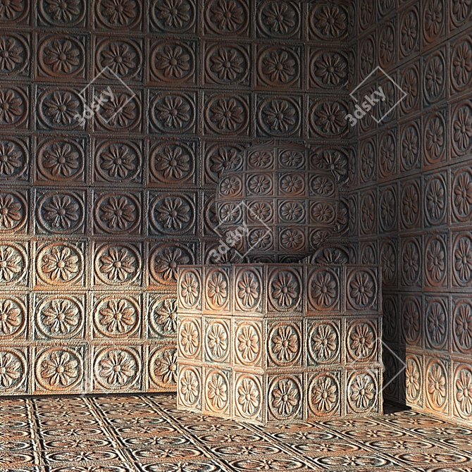 Modern Concrete Tile Texture 3D model image 3