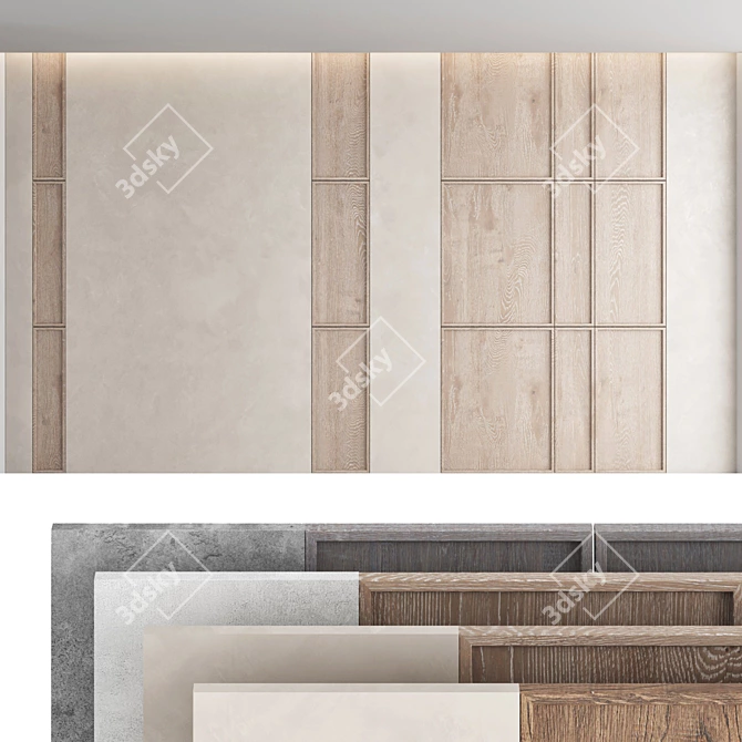 Decorative Panel Set: Versatile Designs and High-Quality Materials 3D model image 1