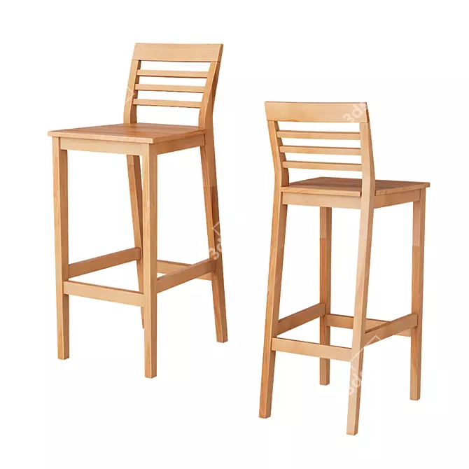 Khan 3 Bar Chair: Sleek & Sturdy 3D model image 1