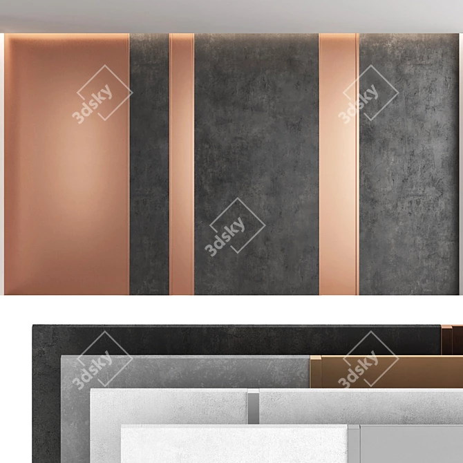 Decorative Concrete Wall Panel Set 49 3D model image 1