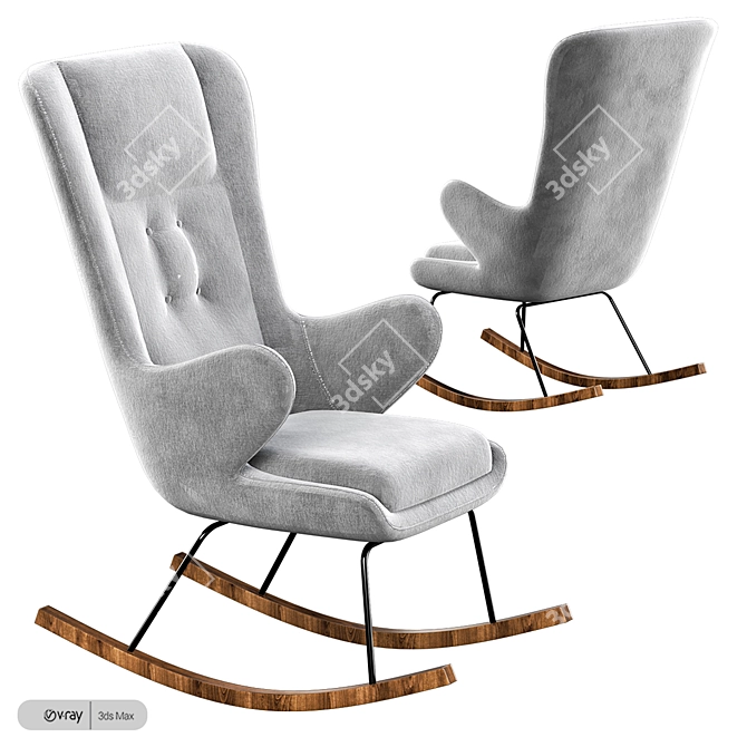 Tresser Rocking Chair: Modern Elegance for Relaxation 3D model image 2