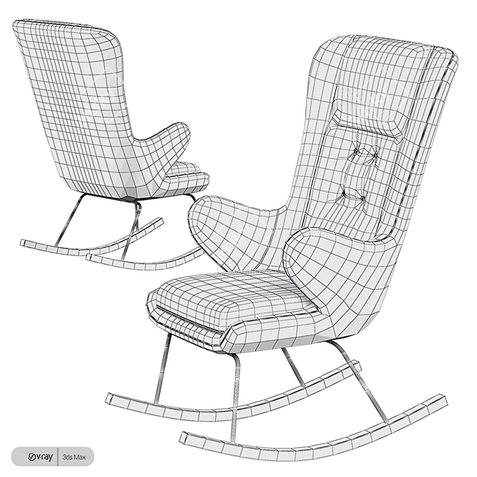 Tresser Rocking Chair: Modern Elegance for Relaxation 3D model image 3