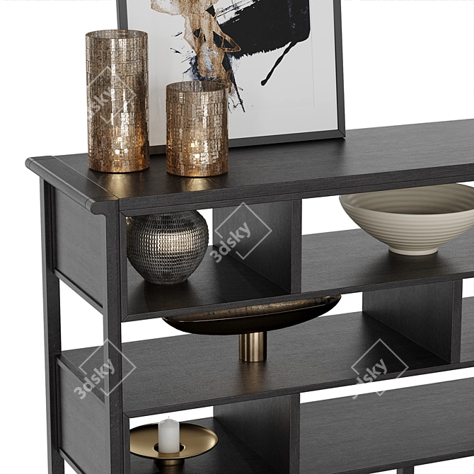 Contempo Low Shelving with Stylish Accessories 3D model image 3