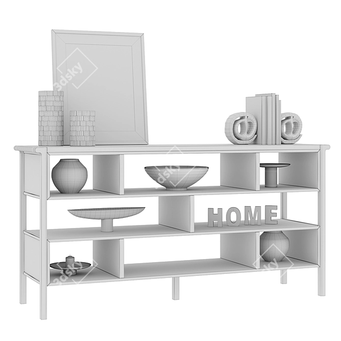 Contempo Low Shelving with Stylish Accessories 3D model image 5