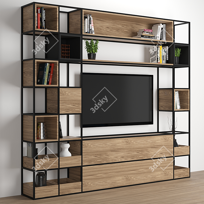 Modular TV Wall Unit 3D model image 4