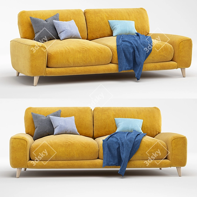 Cozy Strudel Sofa: 200x104x85 cm 3D model image 1