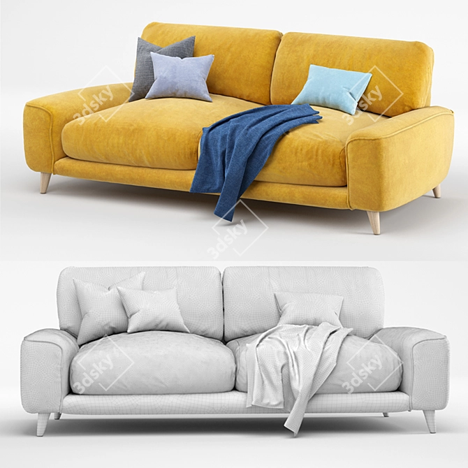 Cozy Strudel Sofa: 200x104x85 cm 3D model image 2