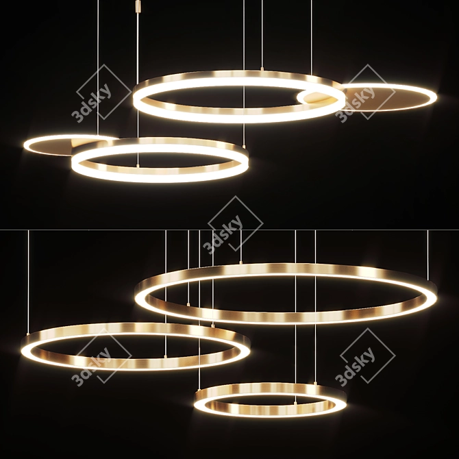 Versatile LED Ring Light Combinations 3D model image 1