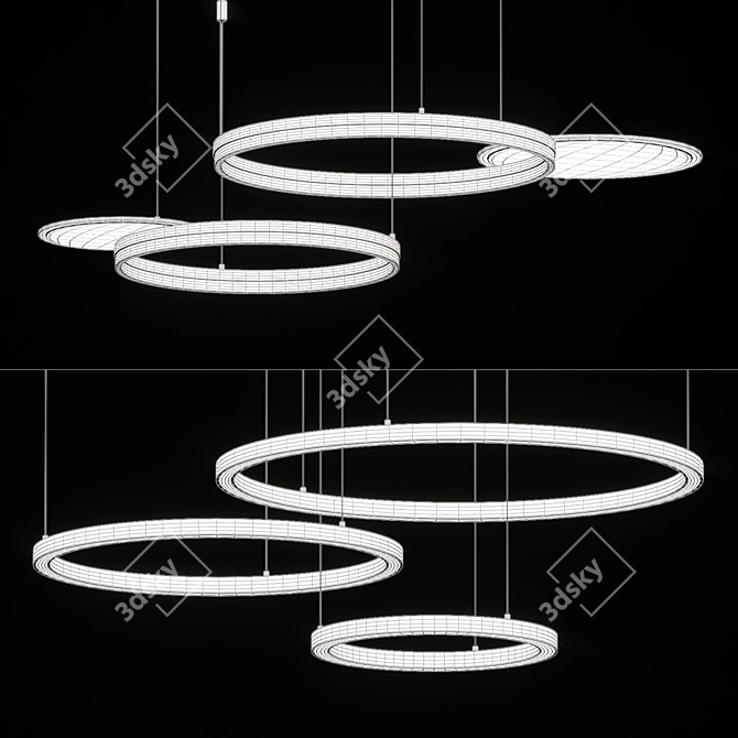 Versatile LED Ring Light Combinations 3D model image 4