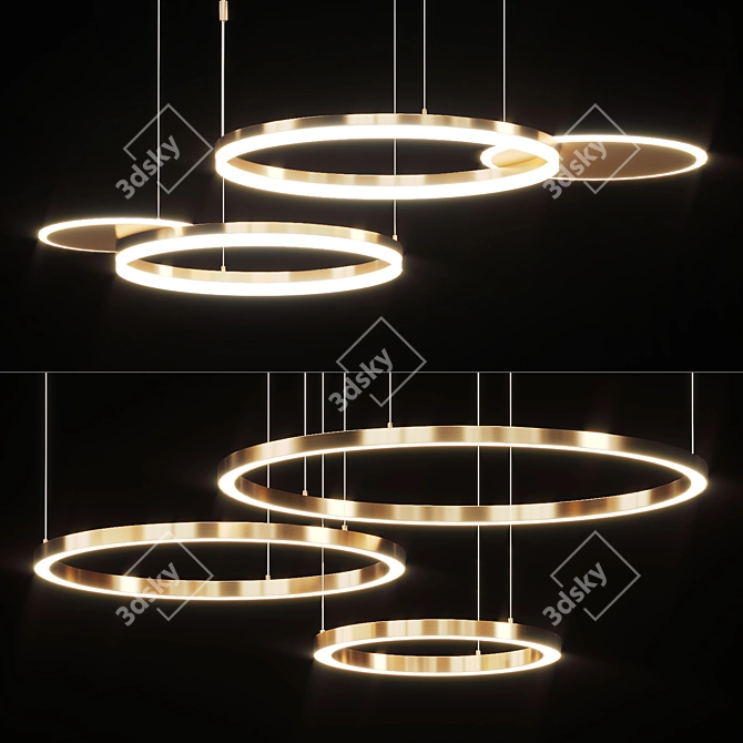 Versatile LED Ring Light Combinations 3D model image 6