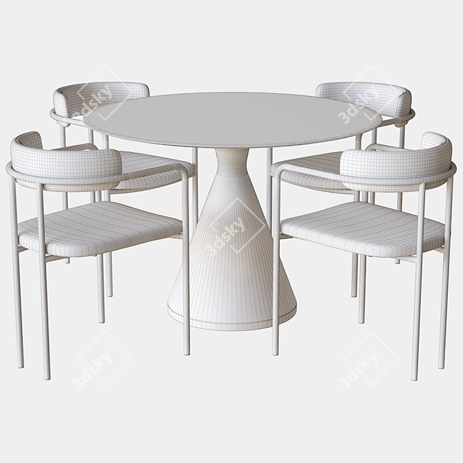 Elegant Lenox Dining Set: Chair & Table 3D model image 3