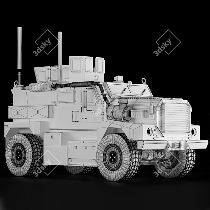  Cougar 4x4 Military Vehicle: Rugged & Reliable 3D model image 6