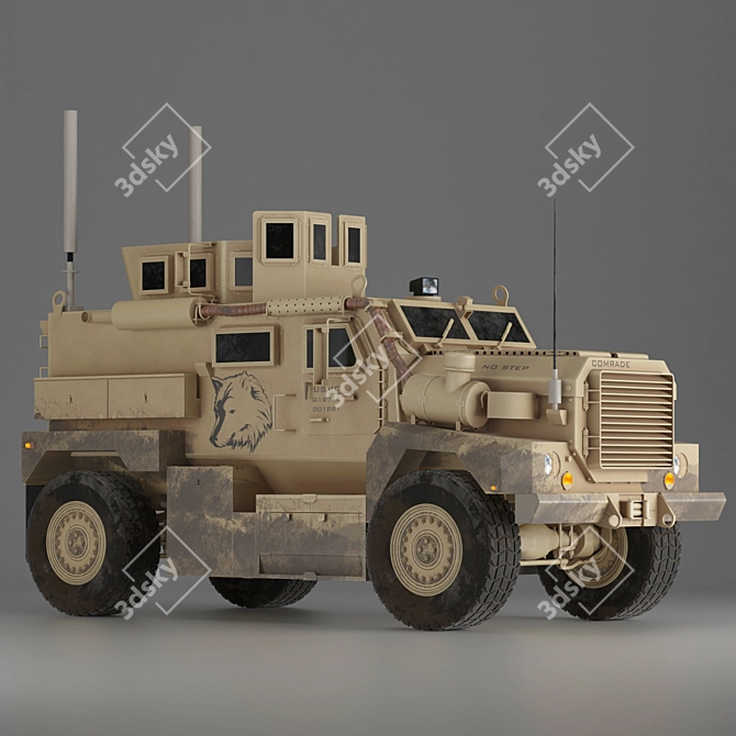  Cougar 4x4 Military Vehicle: Rugged & Reliable 3D model image 7