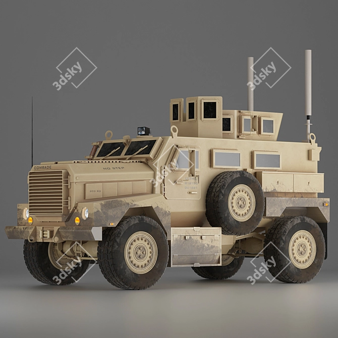  Cougar 4x4 Military Vehicle: Rugged & Reliable 3D model image 8