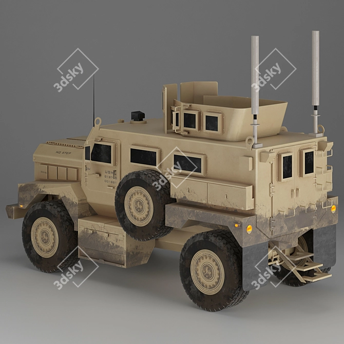  Cougar 4x4 Military Vehicle: Rugged & Reliable 3D model image 9