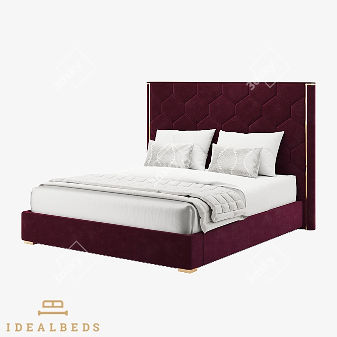 Elegant Viola Canopy Bed 3D model image 2