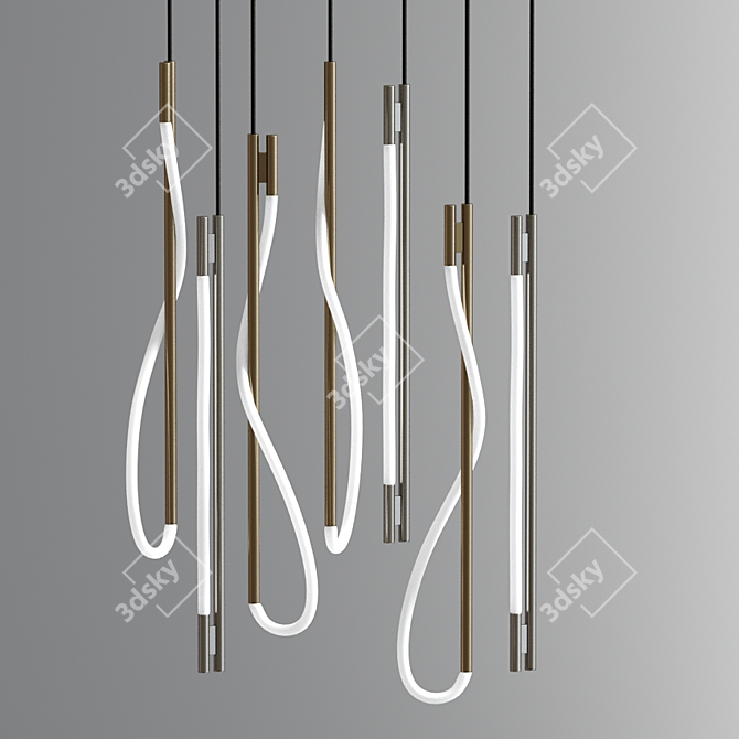 Modern Luke Pendant Light Collection 3D model image 2