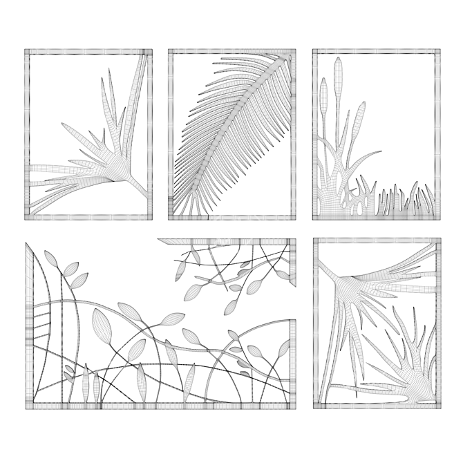 Corona Metal Wall Panel: Plants 3D model image 2