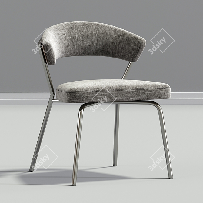 Sleek Stacking Dining Chair 3D model image 4