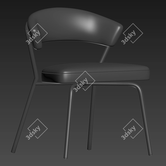 Sleek Stacking Dining Chair 3D model image 5