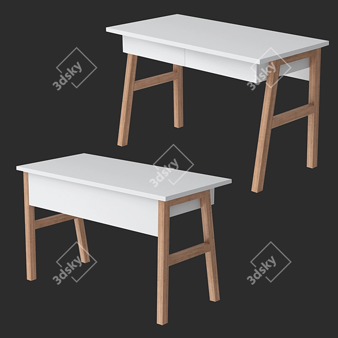 Elliptic Classic Writing Table 3D model image 4