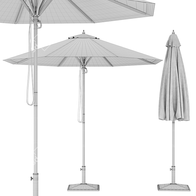 Outdoor Shade Umbrella: Stylish and Functional 3D model image 5