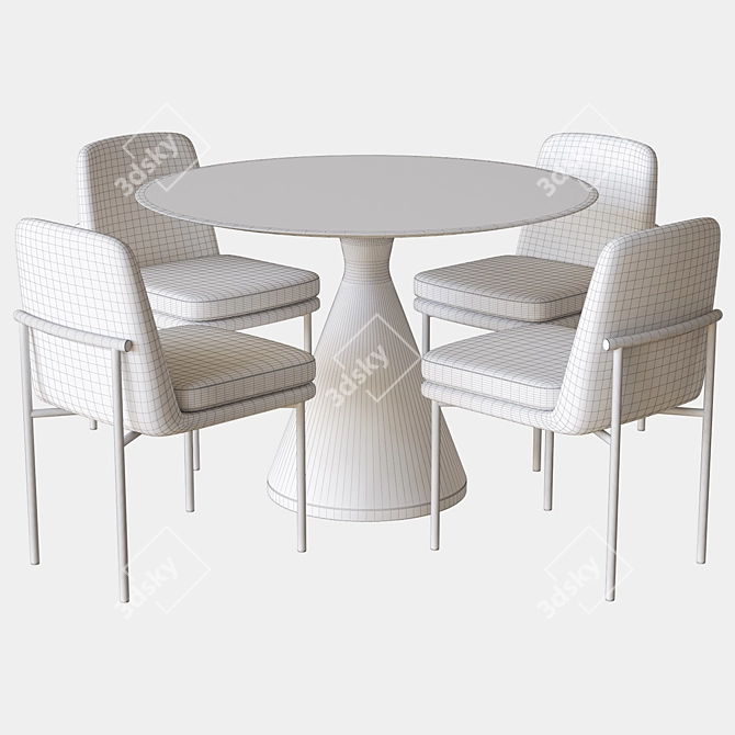 Modern Jack Dining Set: Silhouette Table & Chairs 3D model image 2