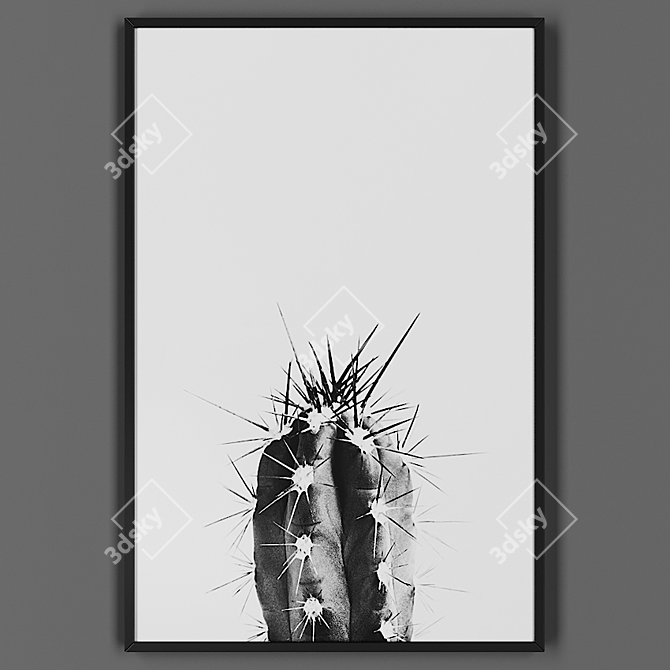 Black Framed Art Picture 3D model image 1