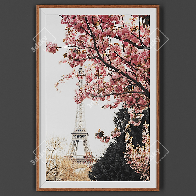 Rustic Wooden Picture Frame 3D model image 1