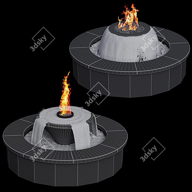 Fountainfire Bowl - Fire and Water 3D model image 3